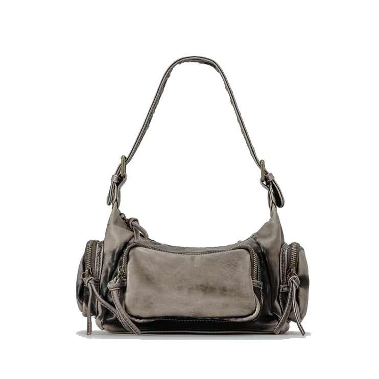 Addra | Distressed Faux Leather Shoulder Bag