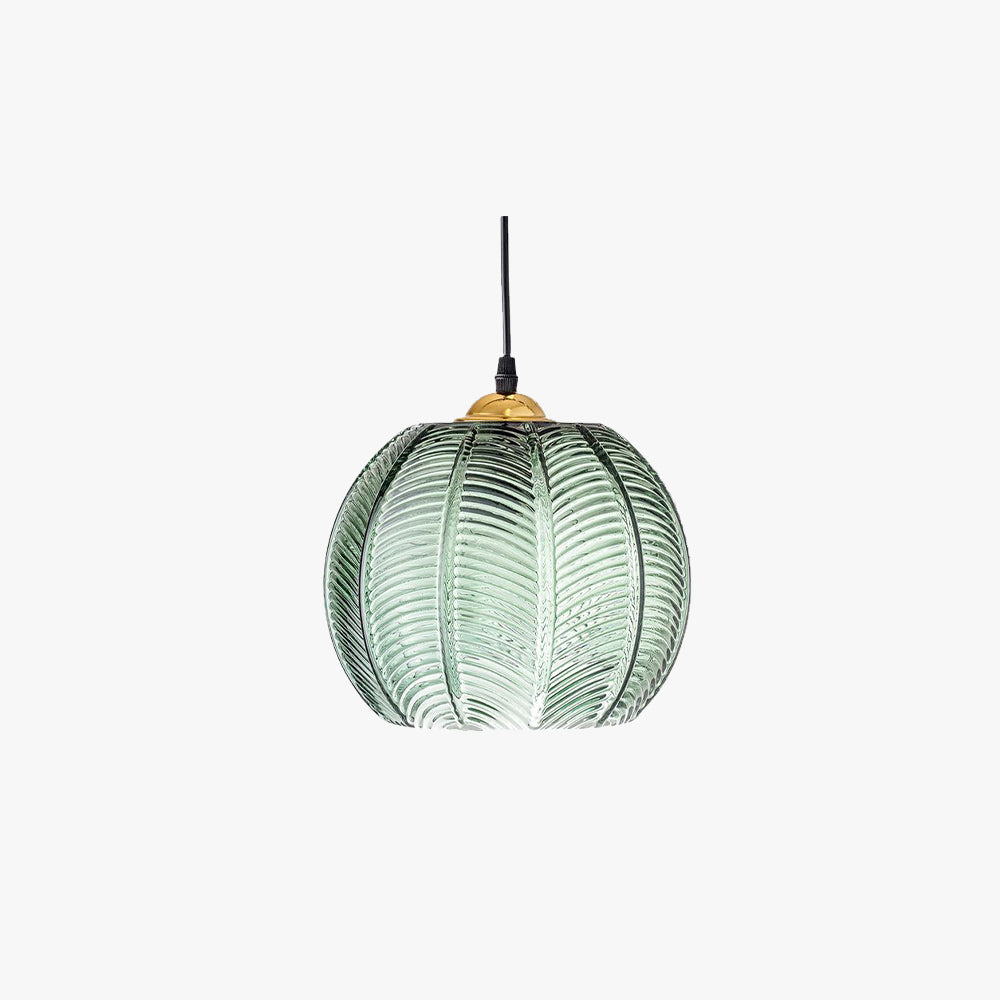 Airen | Nordic Green Ribbed Glass Pendant Light