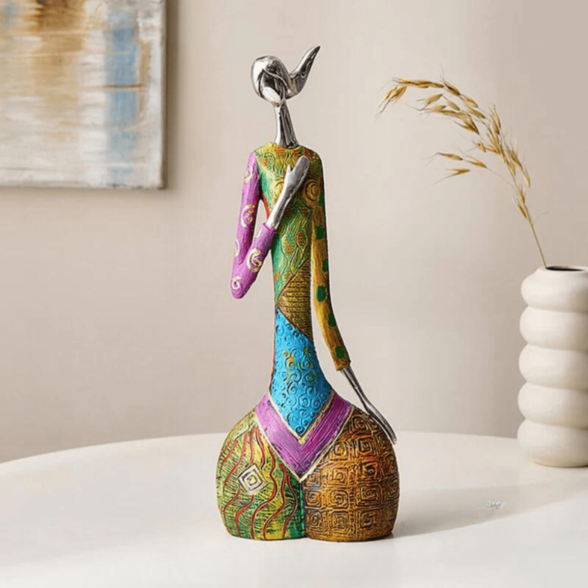 Artemis | Abstract Female Resin Sculpture in Multicolour