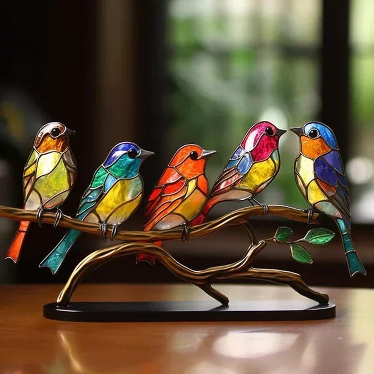 Aviara | Stained Glass Bird Sculpture Set
