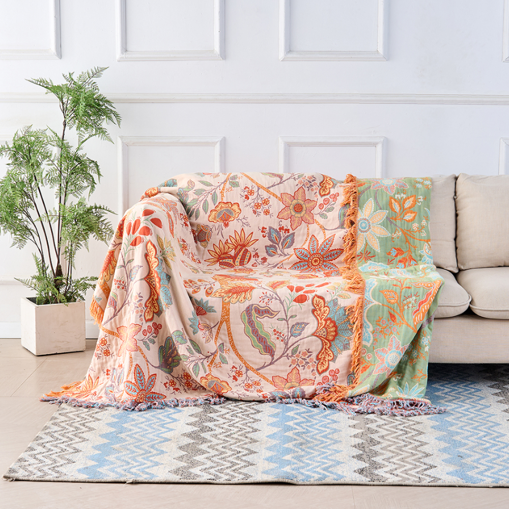 Bohemie | Boho Floral Decorative Throw Blanket