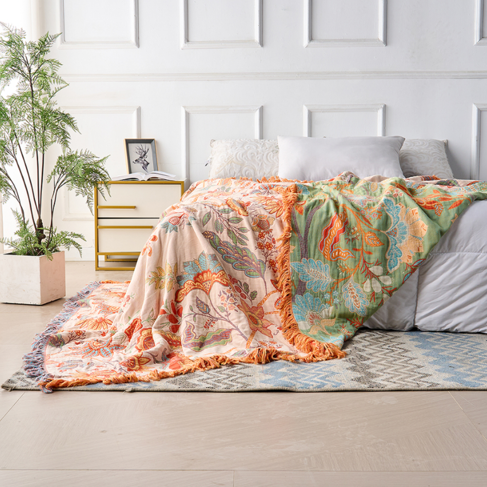Bohemie | Boho Floral Decorative Throw Blanket