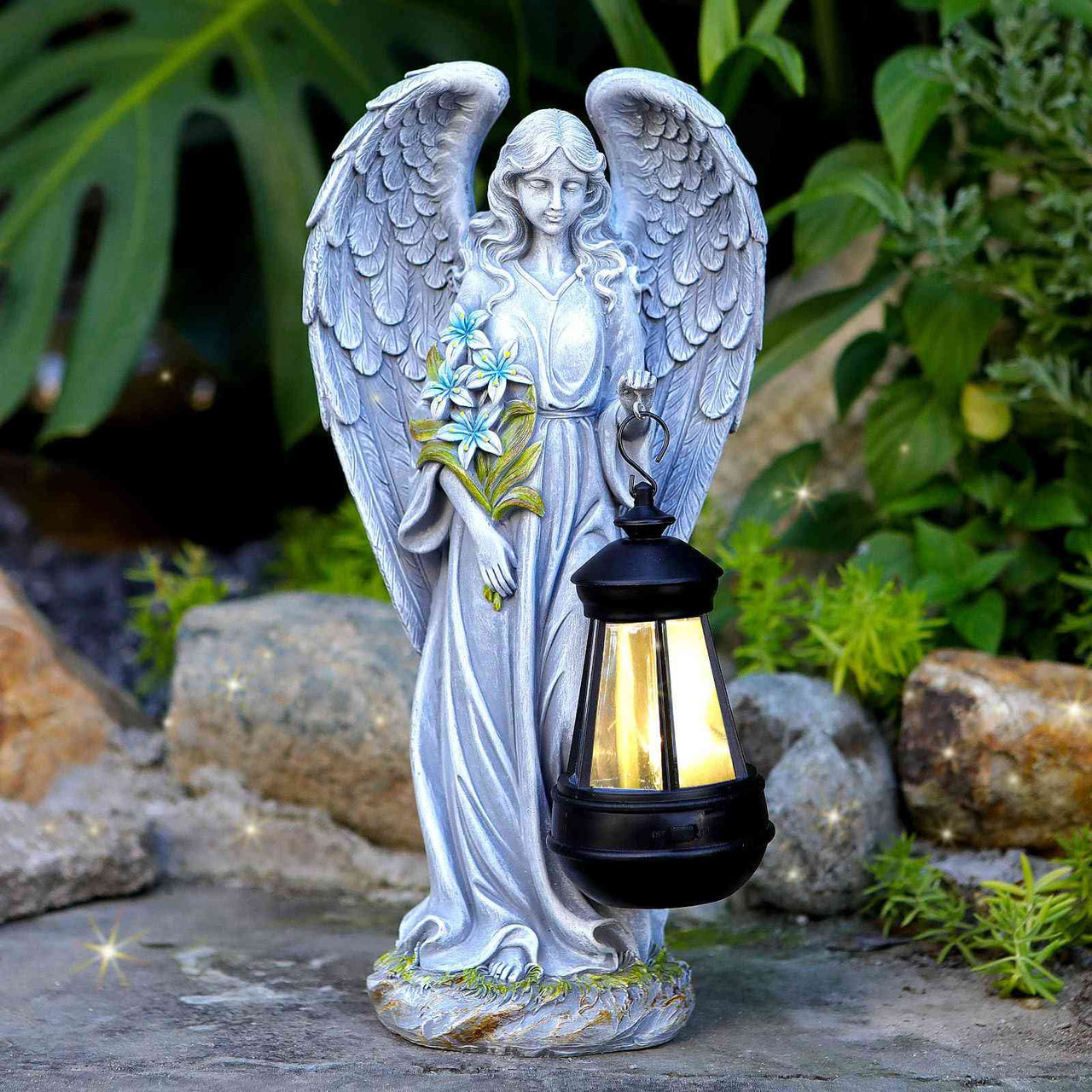 Celestial Grace Garden Angel | Outdoor Solar Statue Gift for Her