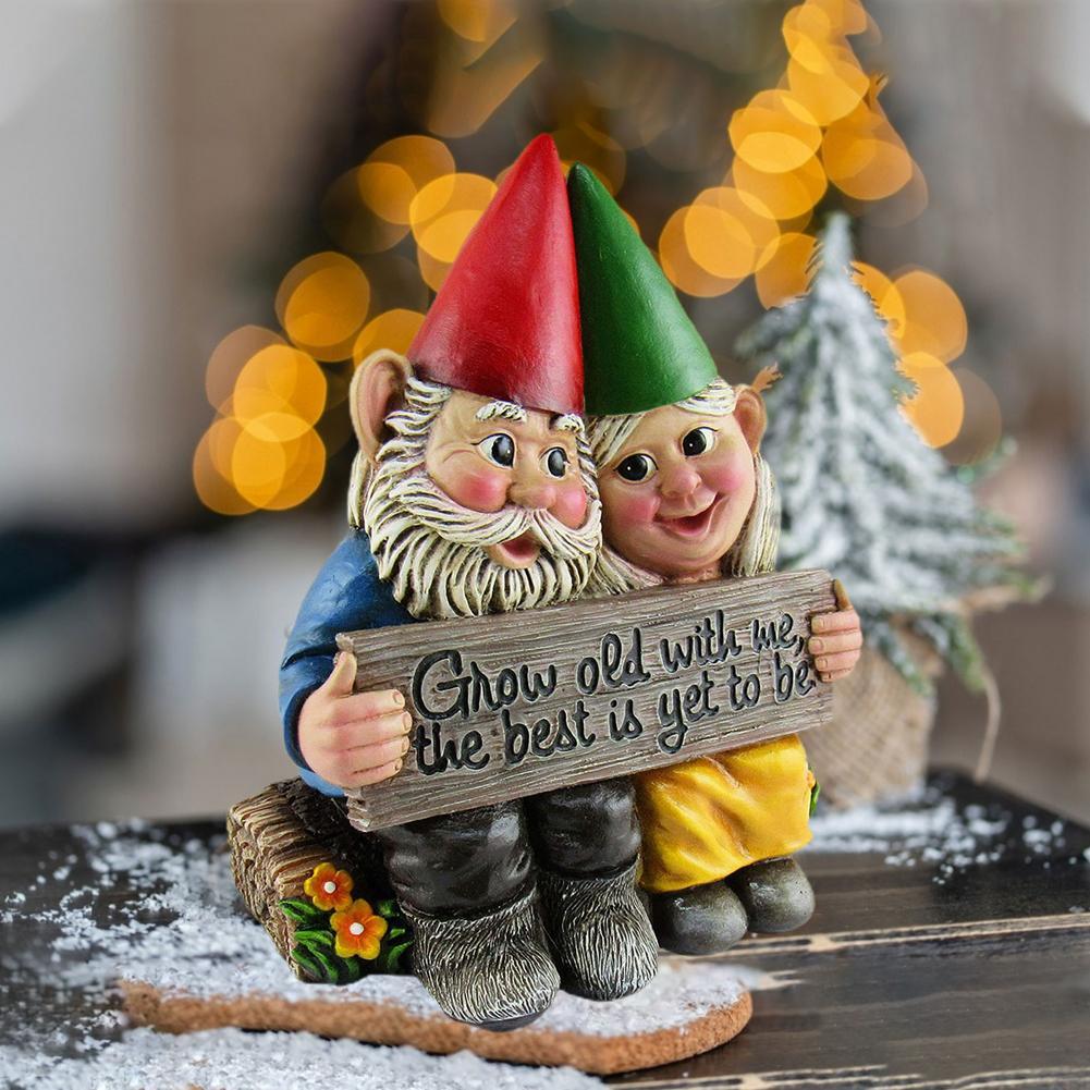 Charming Dwarf Duo | Meticulously Crafted Garden Couple Gnome