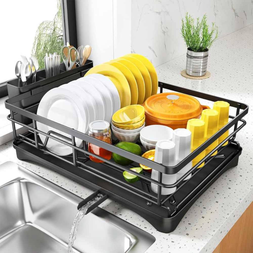 Dryvera | Large Dish Drying Rack with Drainboard