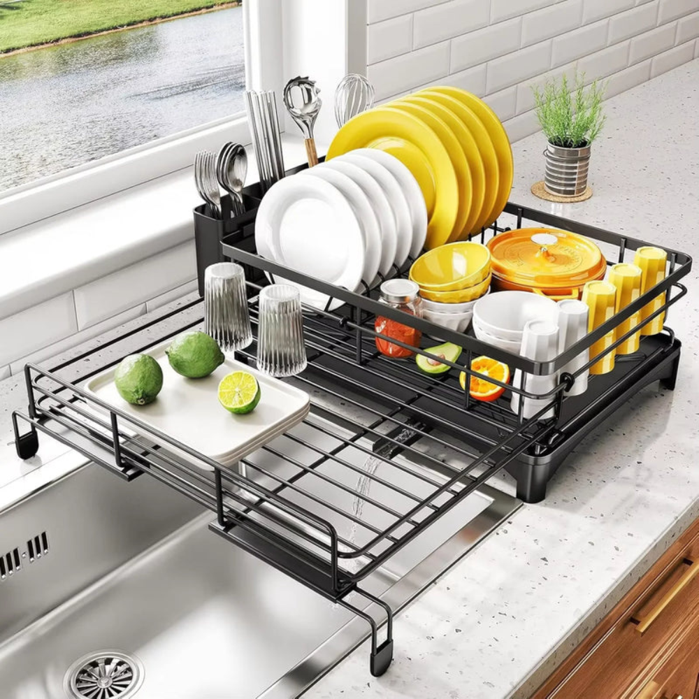 Dryvera | Large Dish Drying Rack with Drainboard