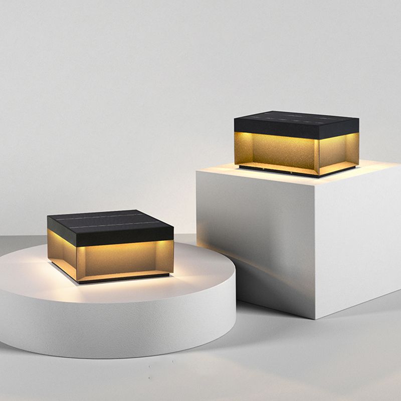 Elowen | Modern Square Solar Outdoor Post Lamp