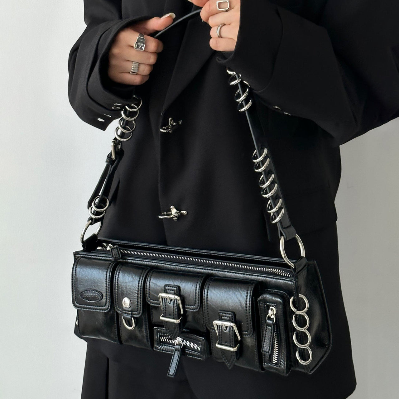 Elvarelle | 2-way Convertible Ring Handle Bag