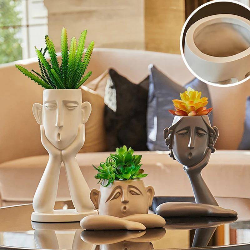 Expressive Emotions Planter Sculpture Set
