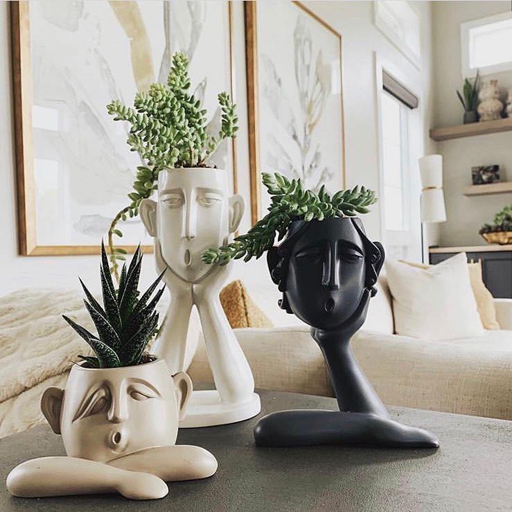 Expressive Emotions Planter Sculpture Set