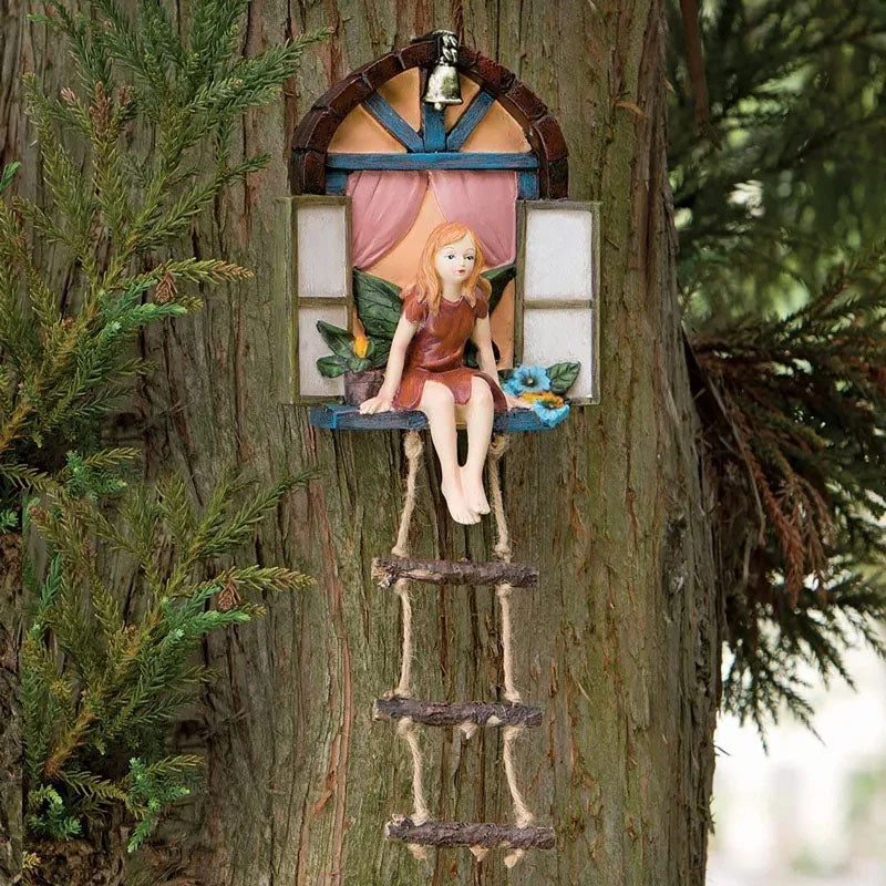 Fairy Tree House Window Sculpture