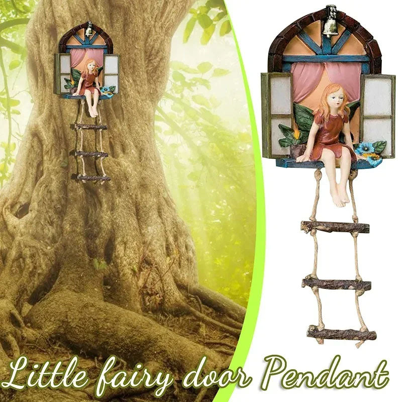 Fairy Tree House Window Sculpture