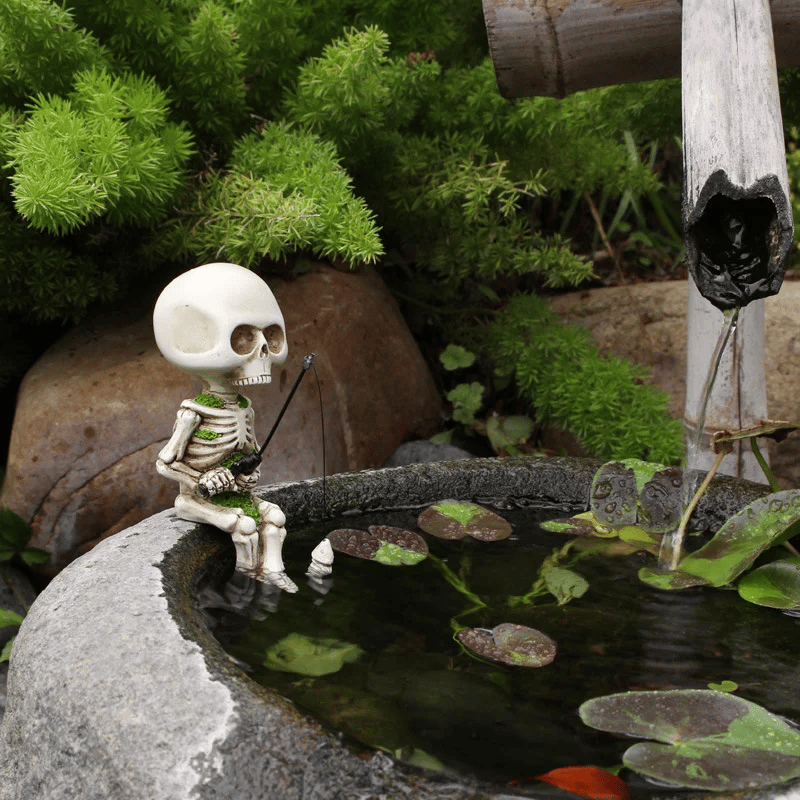 Fishing Phantom Skeleton | Spooky Fishing Garden Accessory