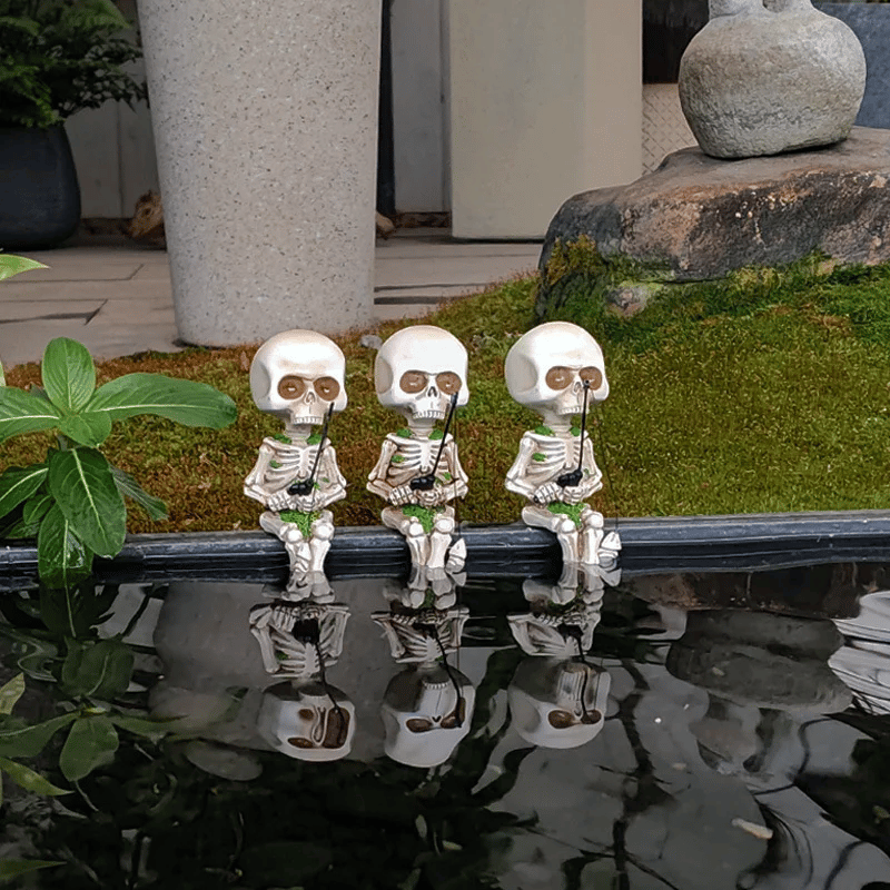 Fishing Phantom Skeleton | Spooky Fishing Garden Accessory