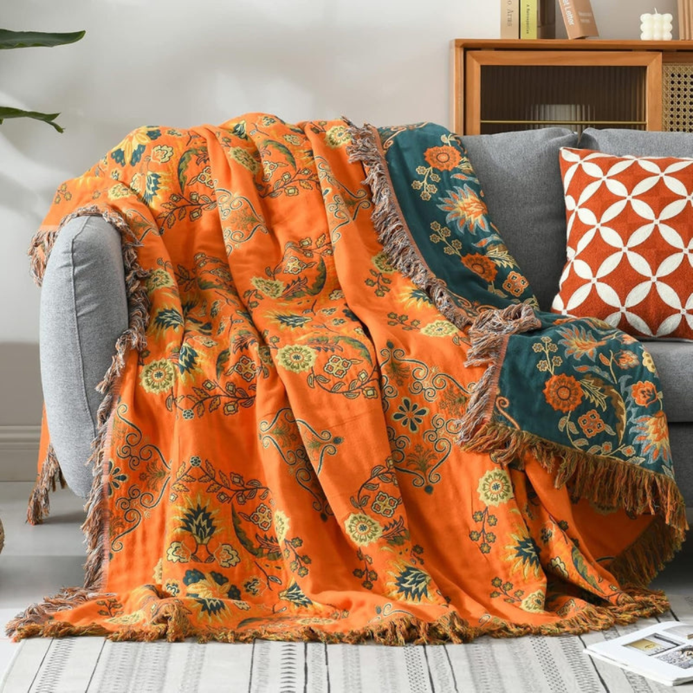 Floravelle | Vintage Floral Reversible Throw Blanket
