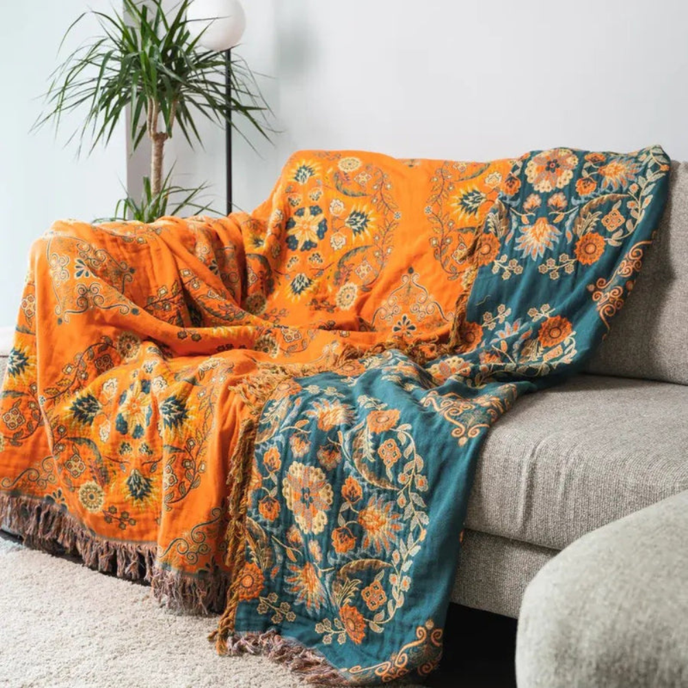 Floravelle | Vintage Floral Reversible Throw Blanket