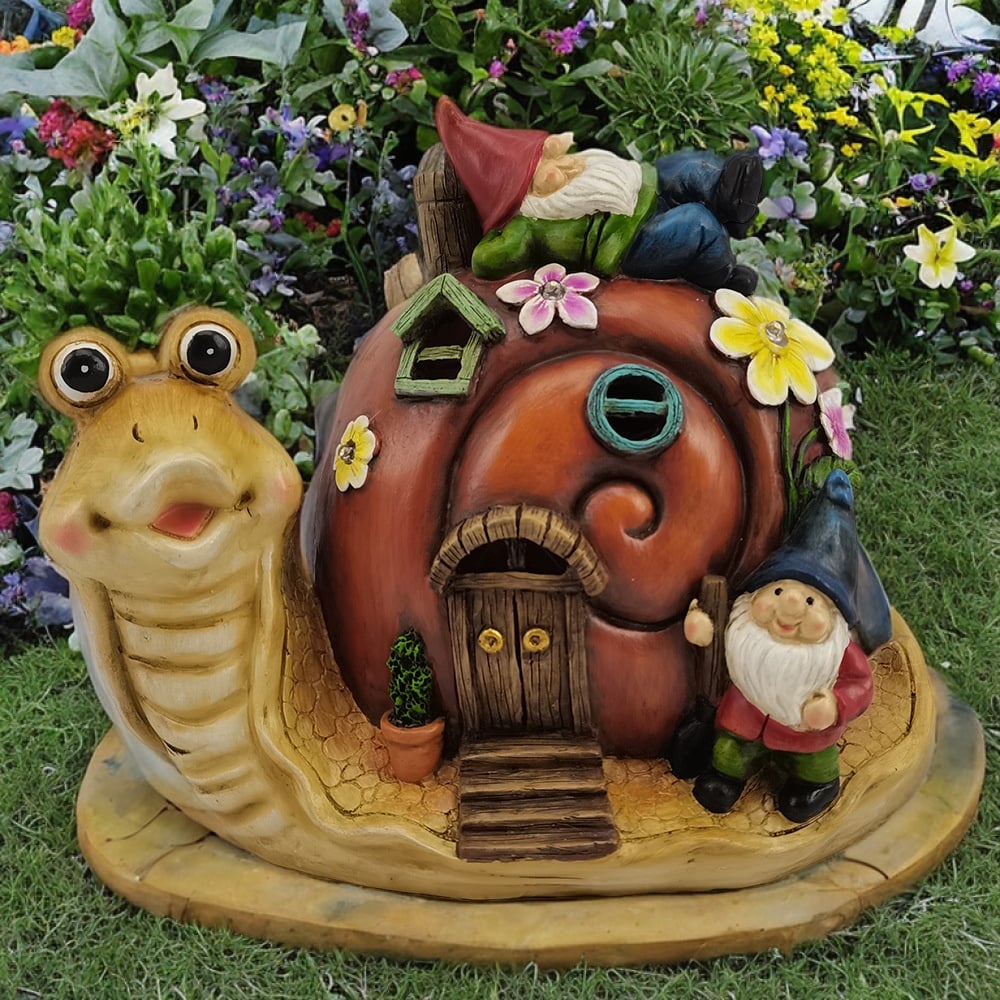 Glow Snail Garden Lantern | Solar Resin Décor