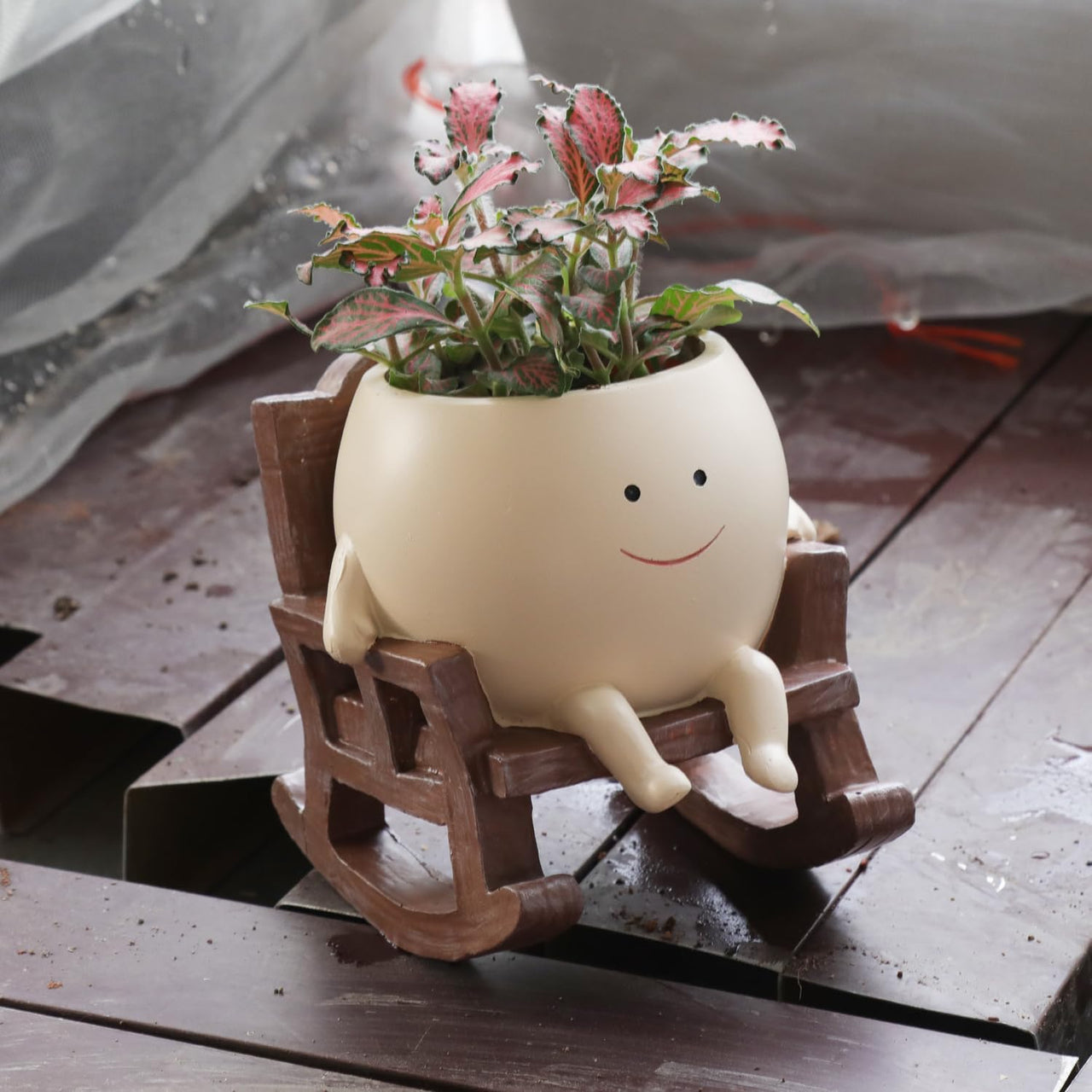 Happy Grin Ceramic Planter Pot