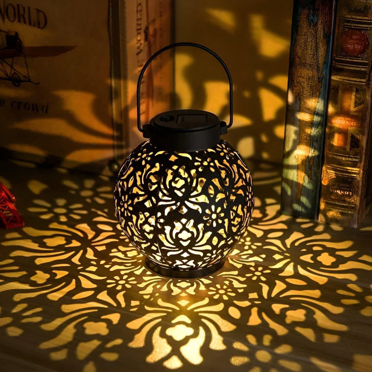 Hollow Elegance | Solar Pendant Lamp – Stylish, Energy-Efficient Outdoor Lighting