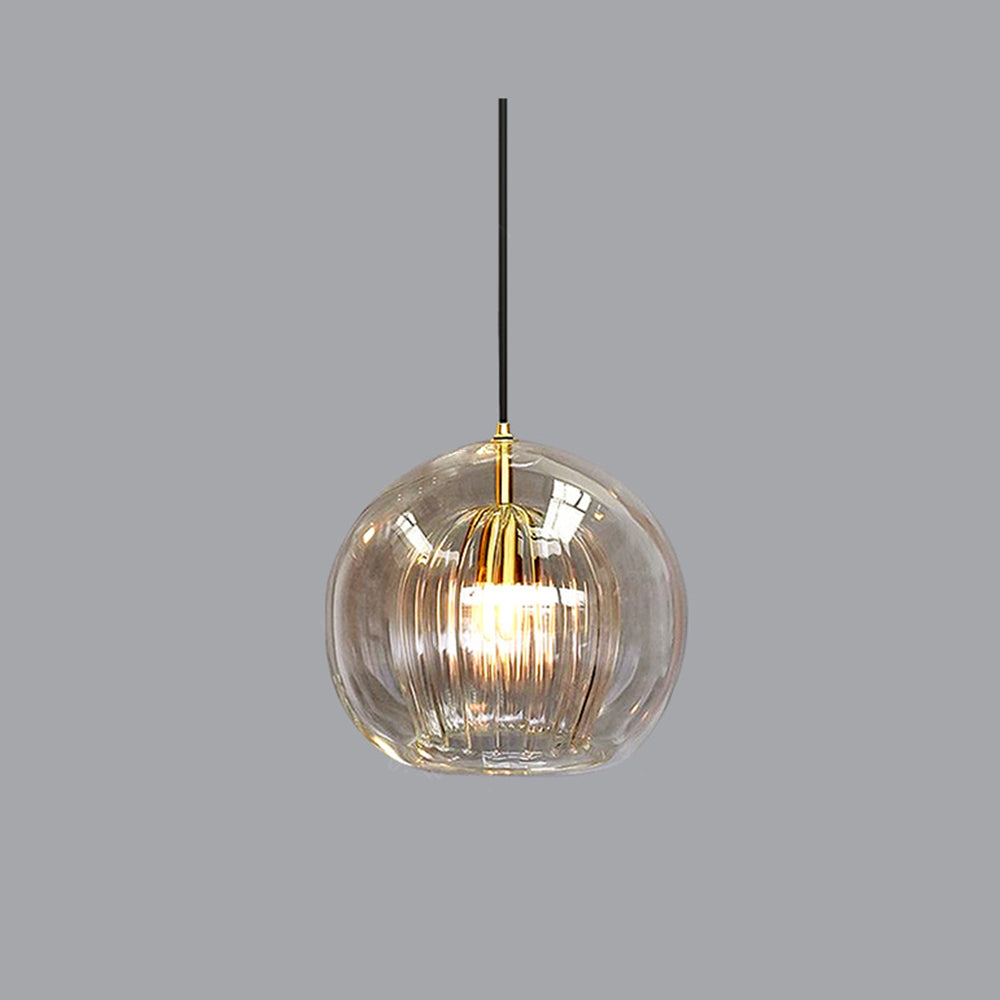 Juvia | Glass Globe Pendant Light – Clear & Amber