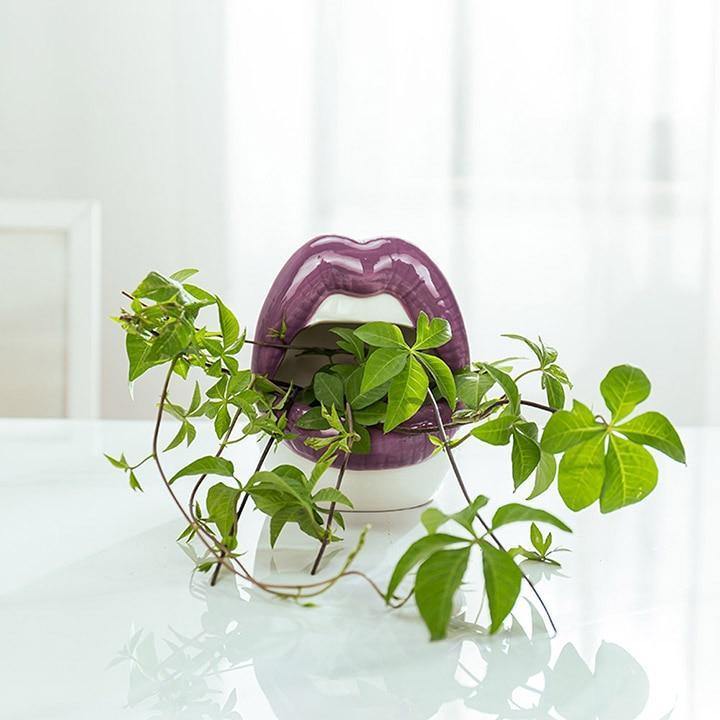 Kiss Me Lips Ceramic Plant Holder