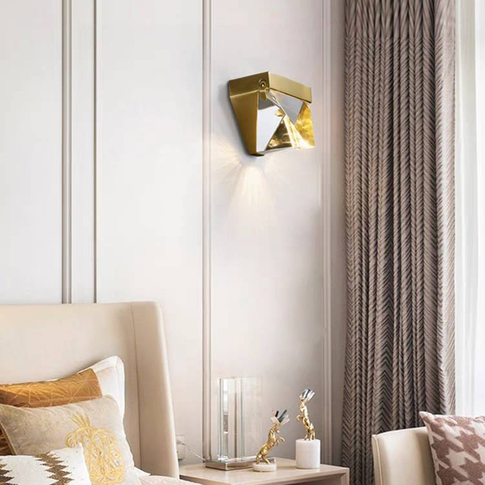 Lexora | Diamond Metal & Crystal Outdoor Wall Lamp