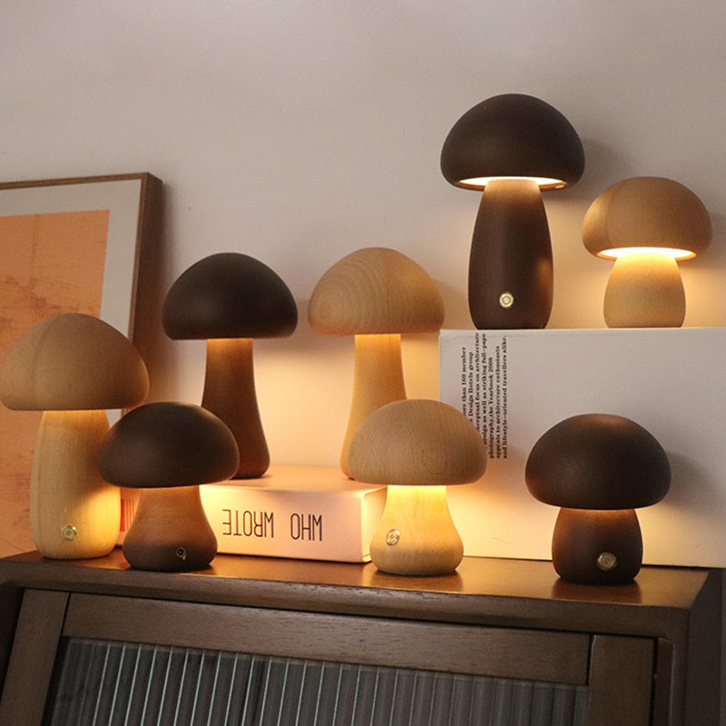 Lumowood | Rechargeable Wooden Mushroom Table Lamp