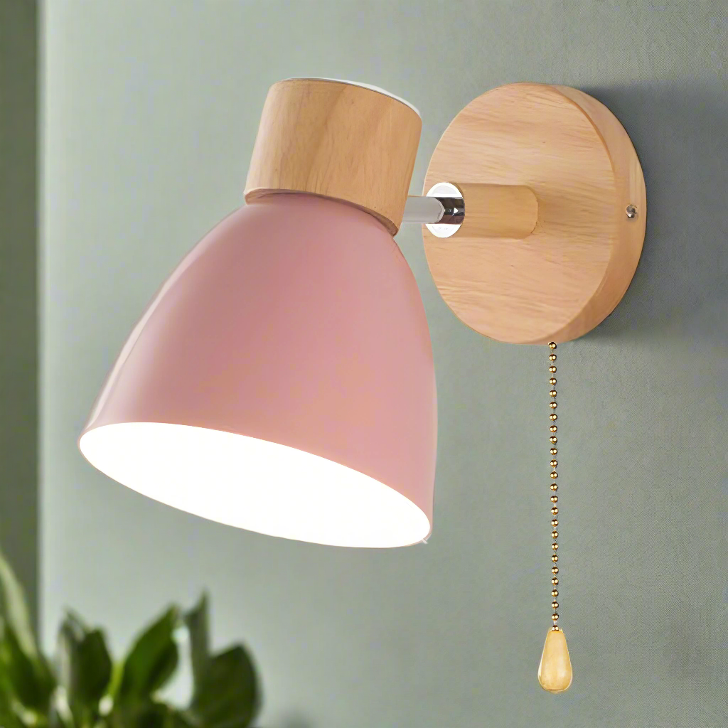 Luntré | Nordic Modern Wooden Wall Lamp With Switch