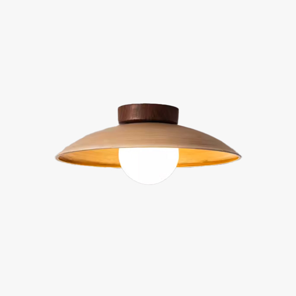 Muriel | Vintage Wood, Metal & Glass Flush Mount Ceiling Light