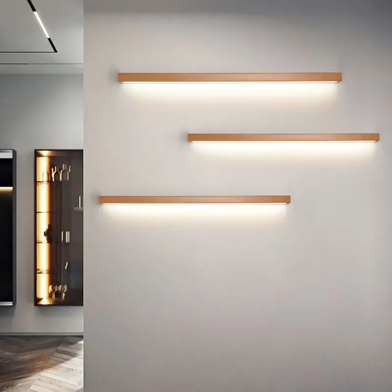 Mutora | Linear Wooden Mirror Vanity Wall Lamp