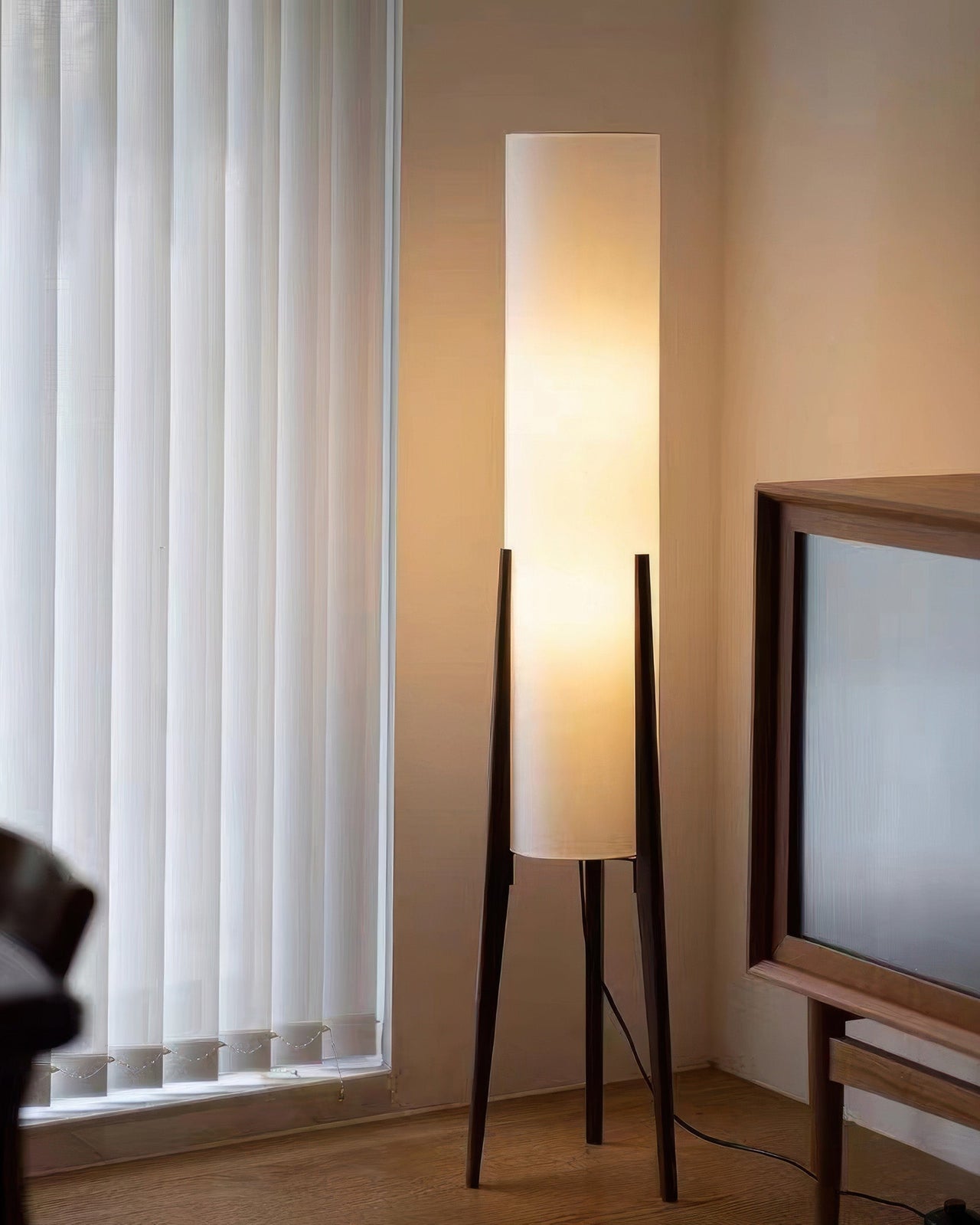 Nordwald | Sculptural Floor Lamp In Solid Walnut Wood