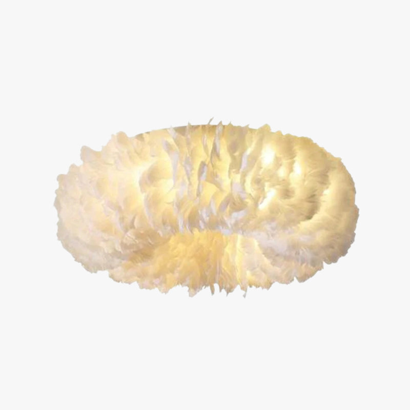 Omeer | Swan Feather Round Ceiling Light