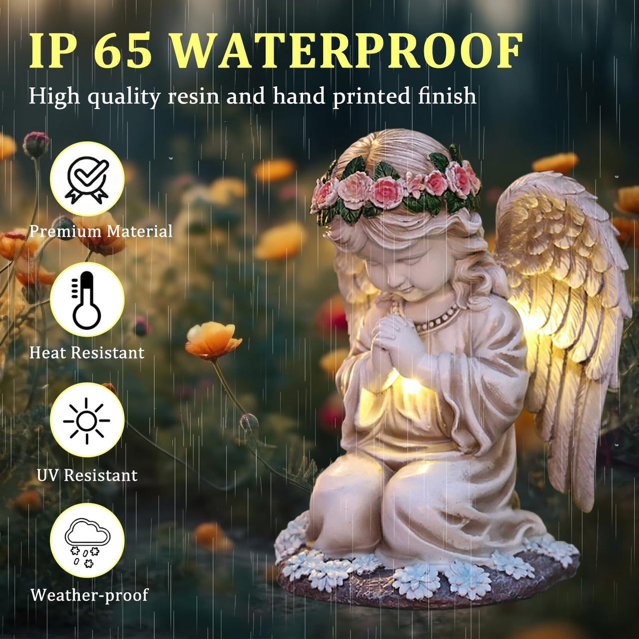 OraGrace | Solar Praying Angel Garden Decor