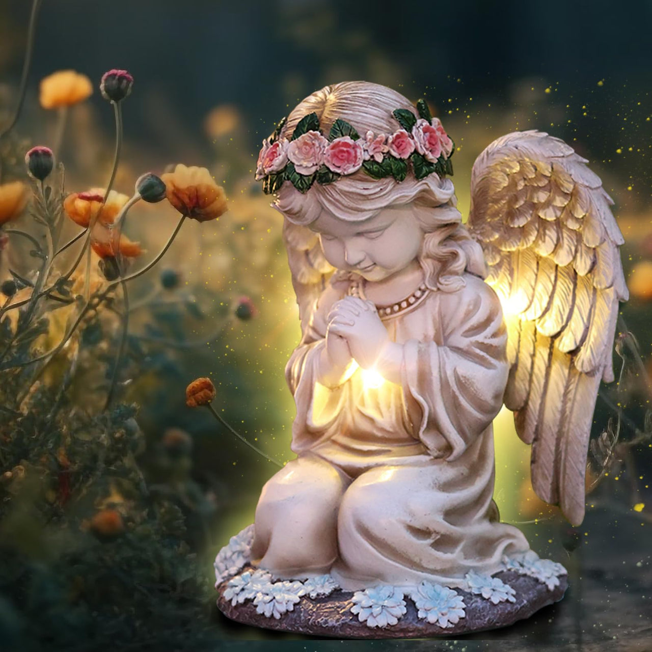 OraGrace | Solar Praying Angel Garden Decor
