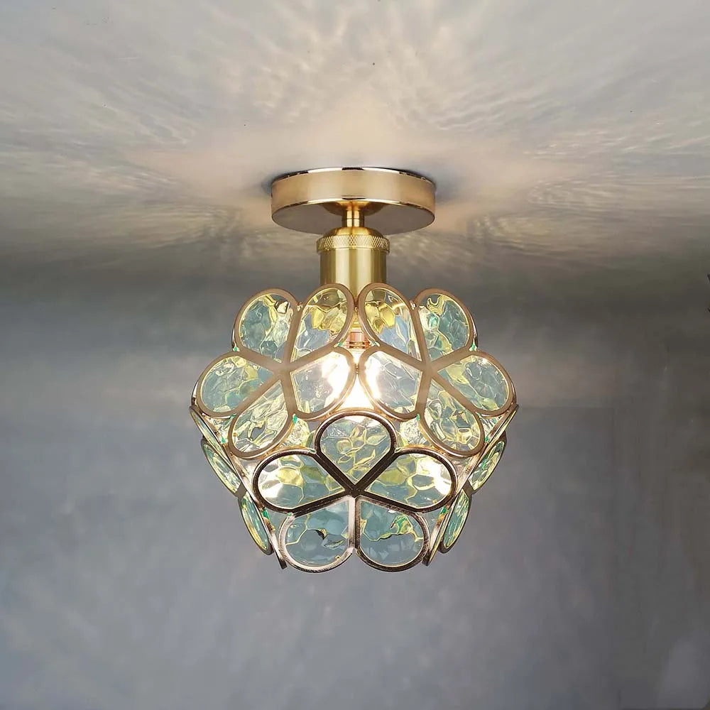 Petalis Glass Ceiling Light | Floral Hallway Or Entryway Lamp