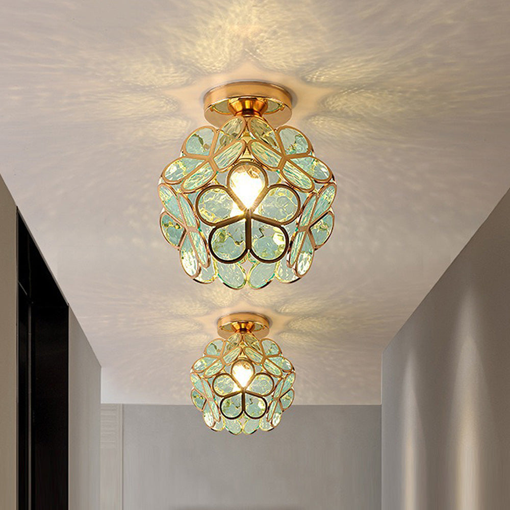 Petalis Glass Ceiling Light | Floral Hallway Or Entryway Lamp