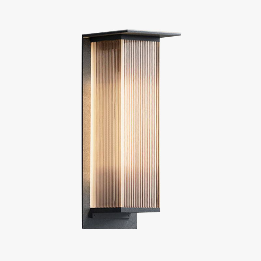 Ravien | Rectangular Black Metal Outdoor Wall Lamp
