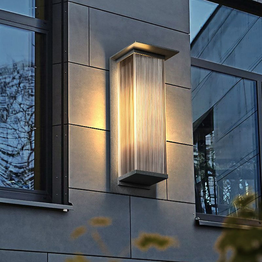 Ravien | Rectangular Black Metal Outdoor Wall Lamp
