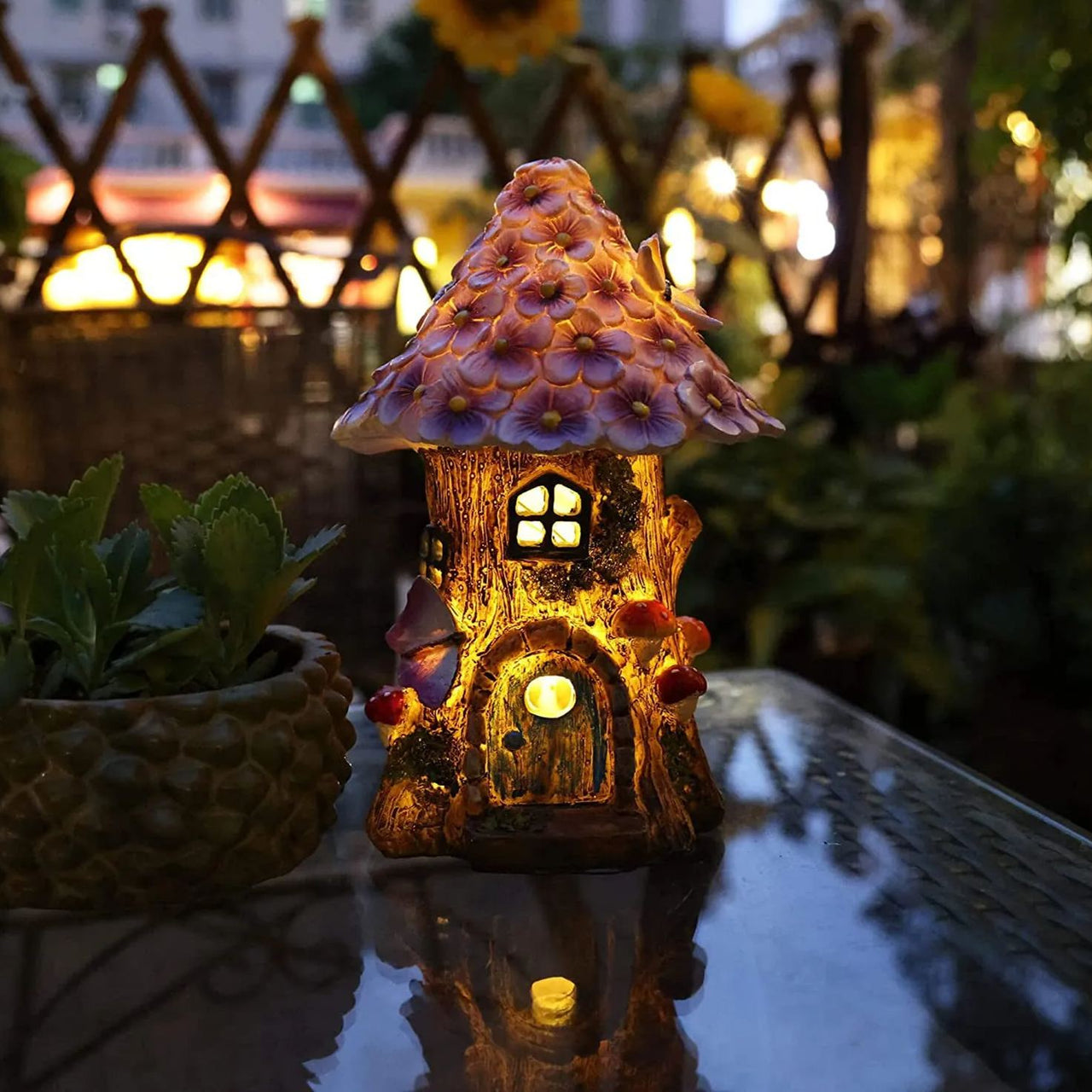 Solar-powered Enchanted Fairy Flower House Light