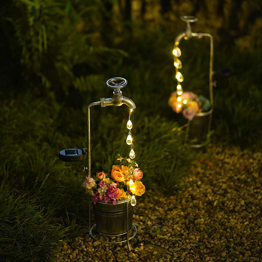 Solar Drip Delight Stake | Vintage Tap Garden Planter