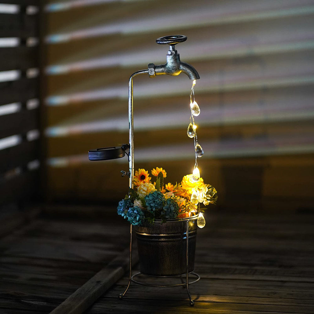 Solar Drip Delight Stake | Vintage Tap Garden Planter