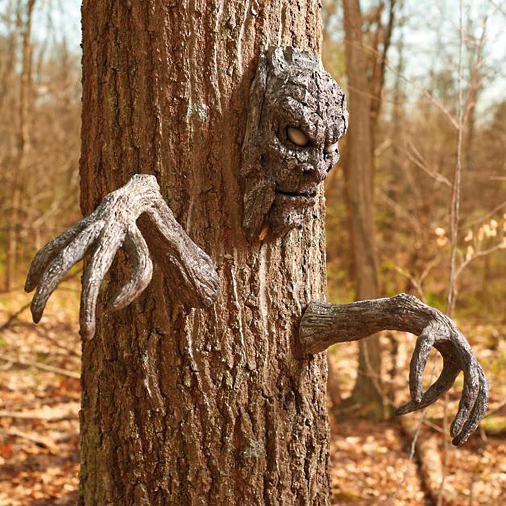 Spooky 3D Demon Tree Faces