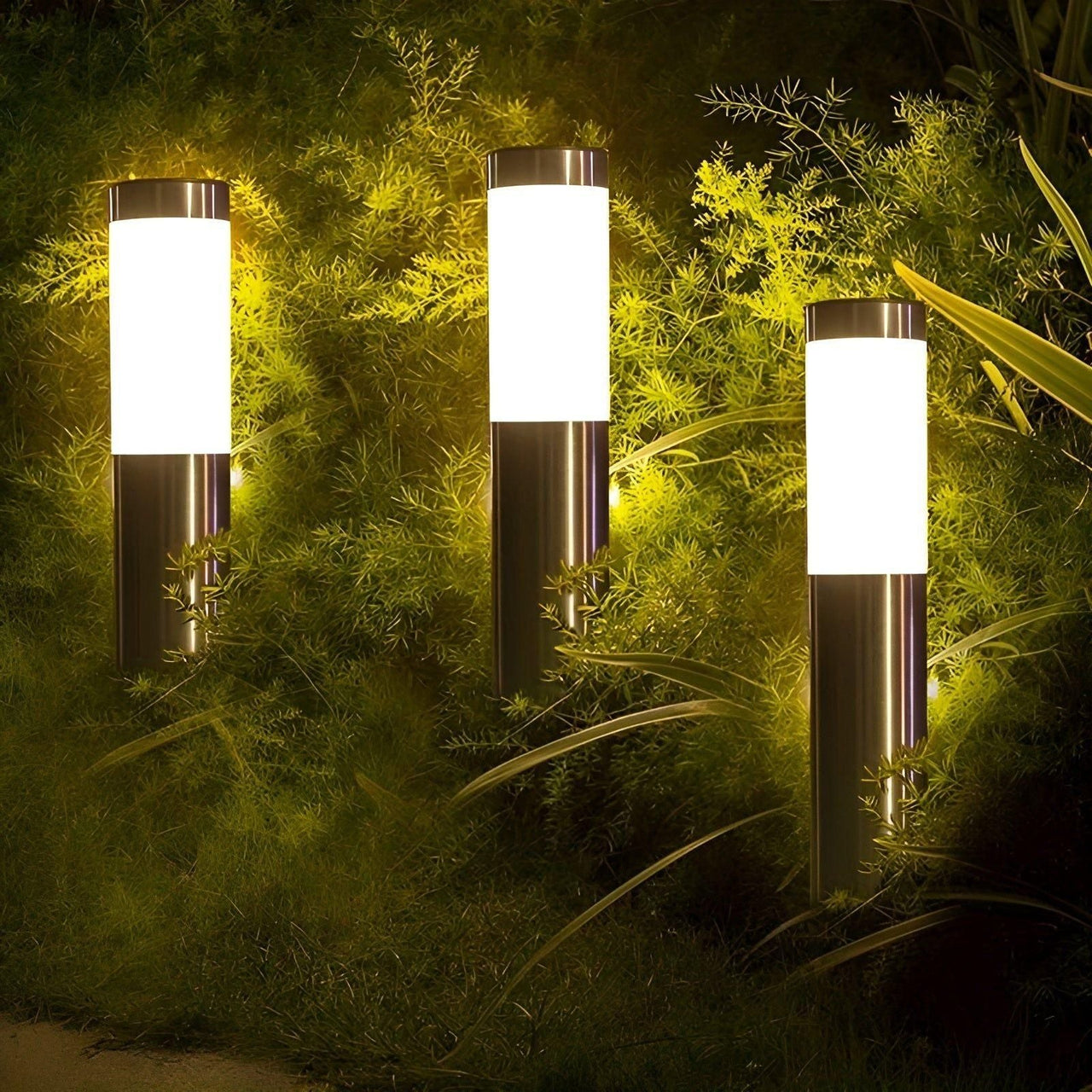 TerraLux | SteelPath Solar Garden Lights – Sleek Stainless Steel LED Pathway Illumination