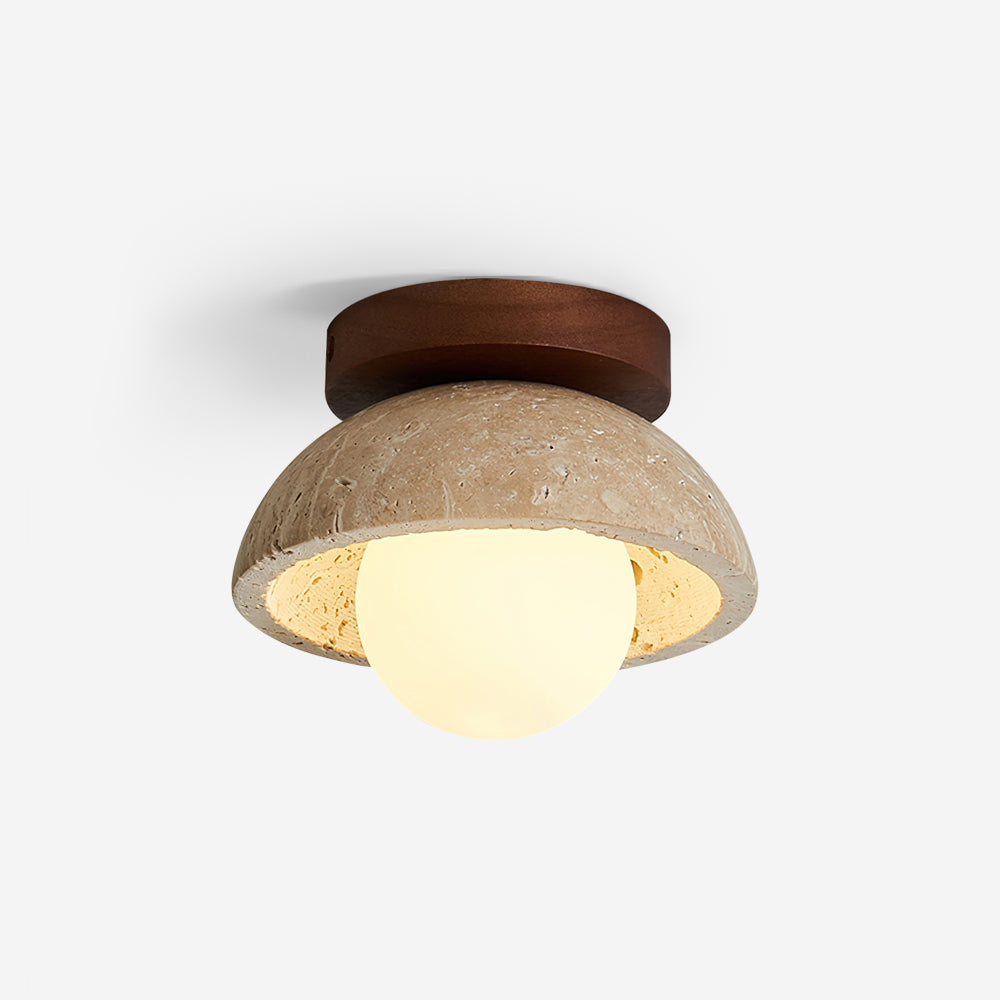 Tessara | Minimalist Travertine Ceiling Light