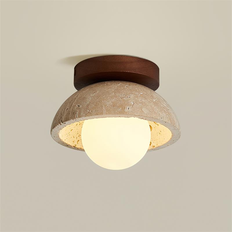 Tessara | Minimalist Travertine Ceiling Light