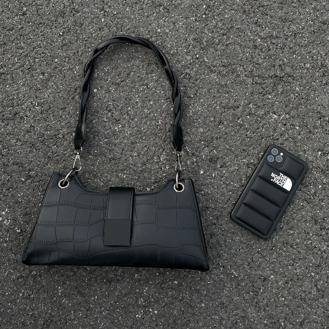Theadora | Croc-Embossed Twist Bag