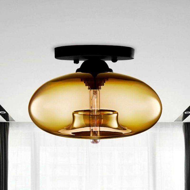 Velisse | Industrial Art Deco Globe Flush Mount Ceiling Light
