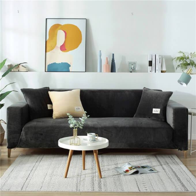 Velmira | Stretchable Velvet Miracle Sofa Cover Set