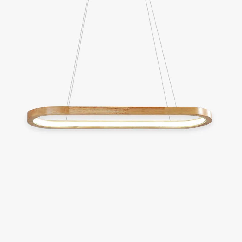 Veora | Contemporary Oval Wooden Pendant Light