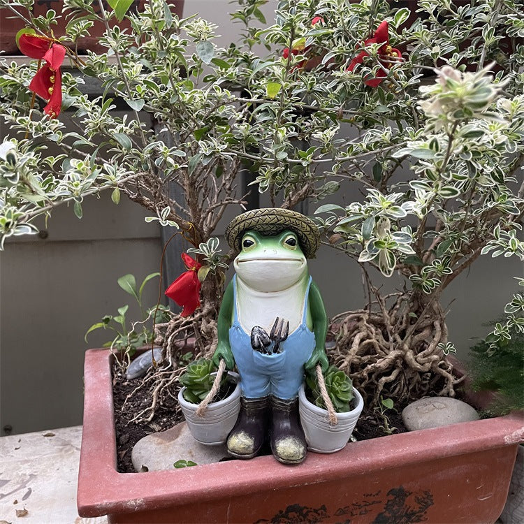 Whimsical Pond Frogs | Resin Frog Animal Ornaments For Garden